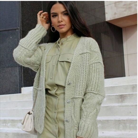 ✨ ZARA PATCHWORK KNIT CARDIGAN✨ - Picture 1 of 13